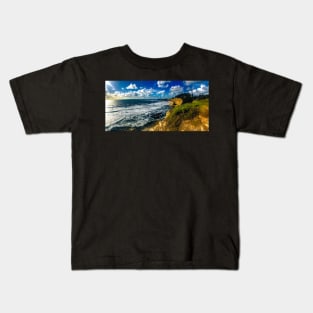 Highway 101 Davenport Pier California coast Kids T-Shirt